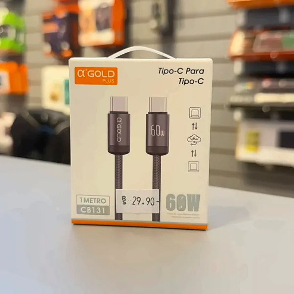 Cabo Tipo-C para Tipo-C de 1 metro, 60W